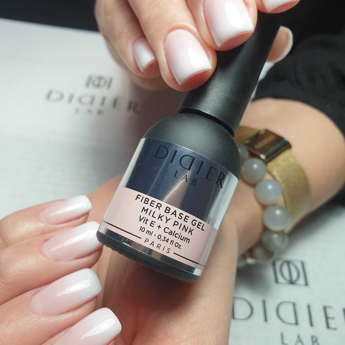 Fiber Base gel - Milky Pink - Libre de HEMA y TPO | Didier Lab - 10ml