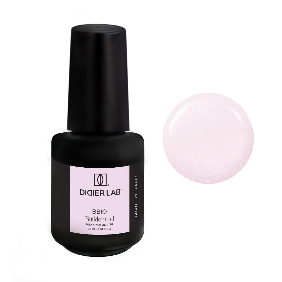 Gel constructor en Botella BBIO - Milky Pink Glitter | Didier Lab - 15ml
