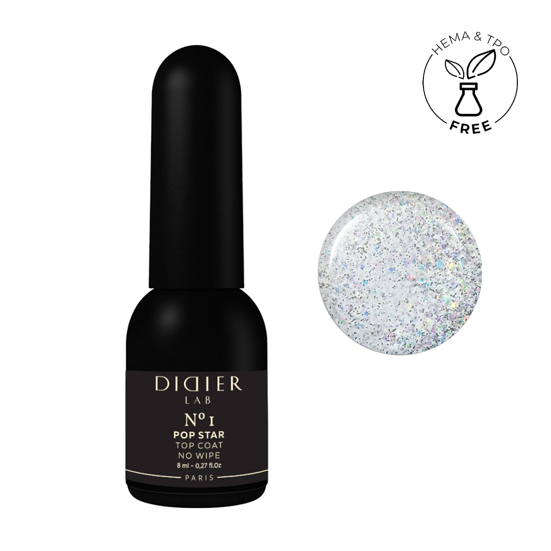 Top Coat - Pop Star No1, No wipe | Didier Lab - 8ml