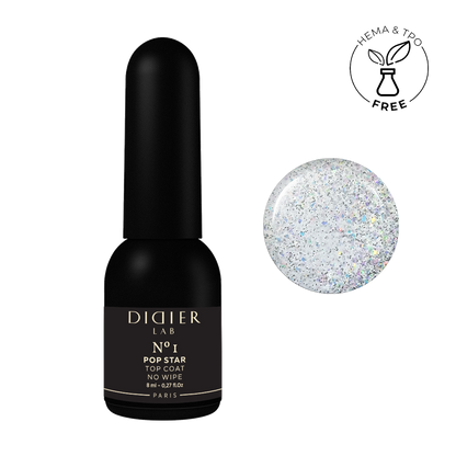 Top Coat - Pop Star No1, No wipe | Didier Lab - 8ml